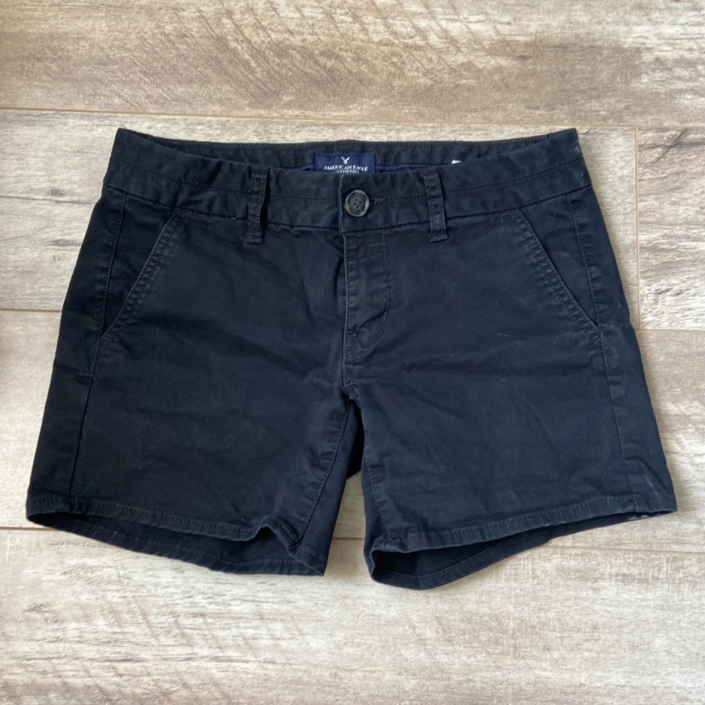 American Eagle Outfitters khaki Midi shorts black